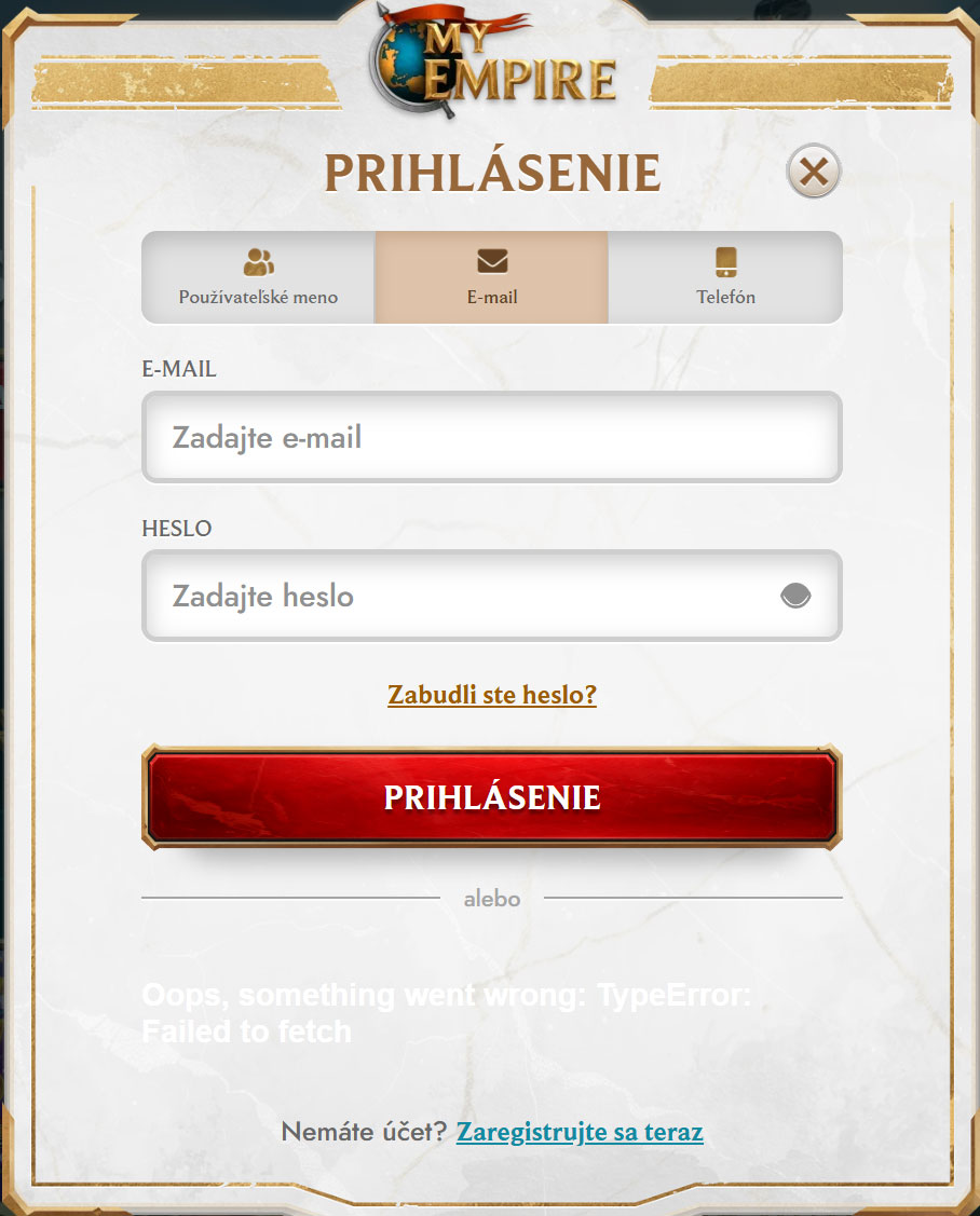 MyEmpire Casino Login