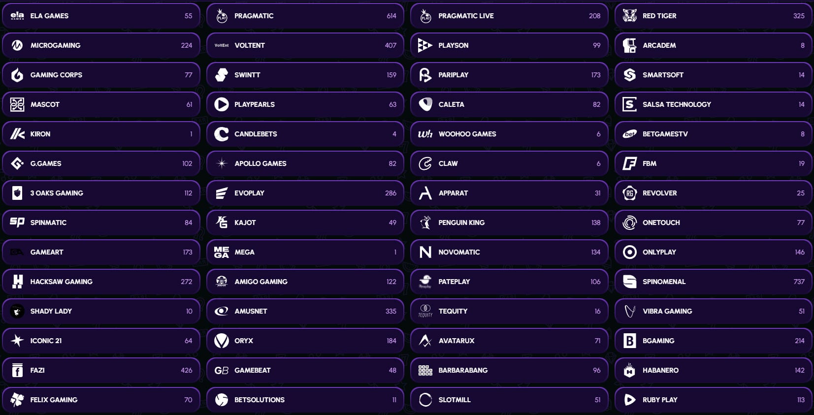 NovaJackpot-Casino-Providers