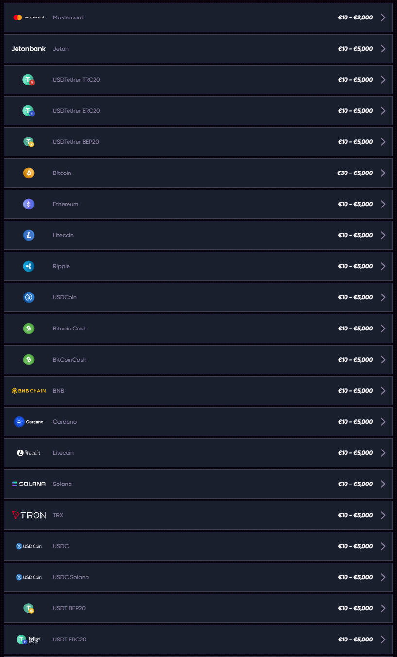 QuickWin Casino Payments