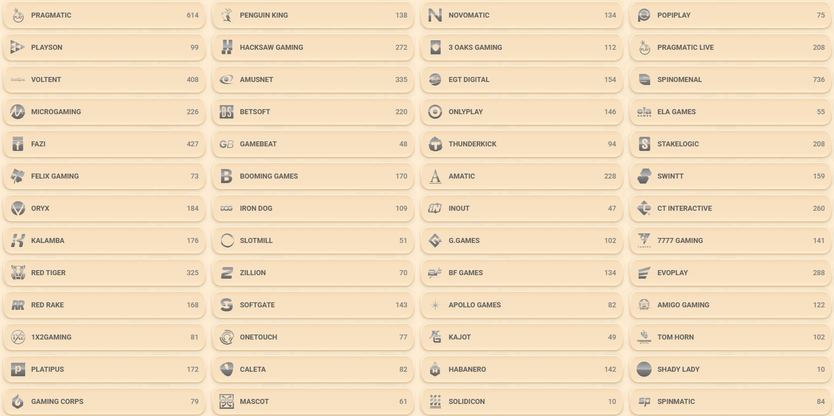 Vegasino-Casino-Providers