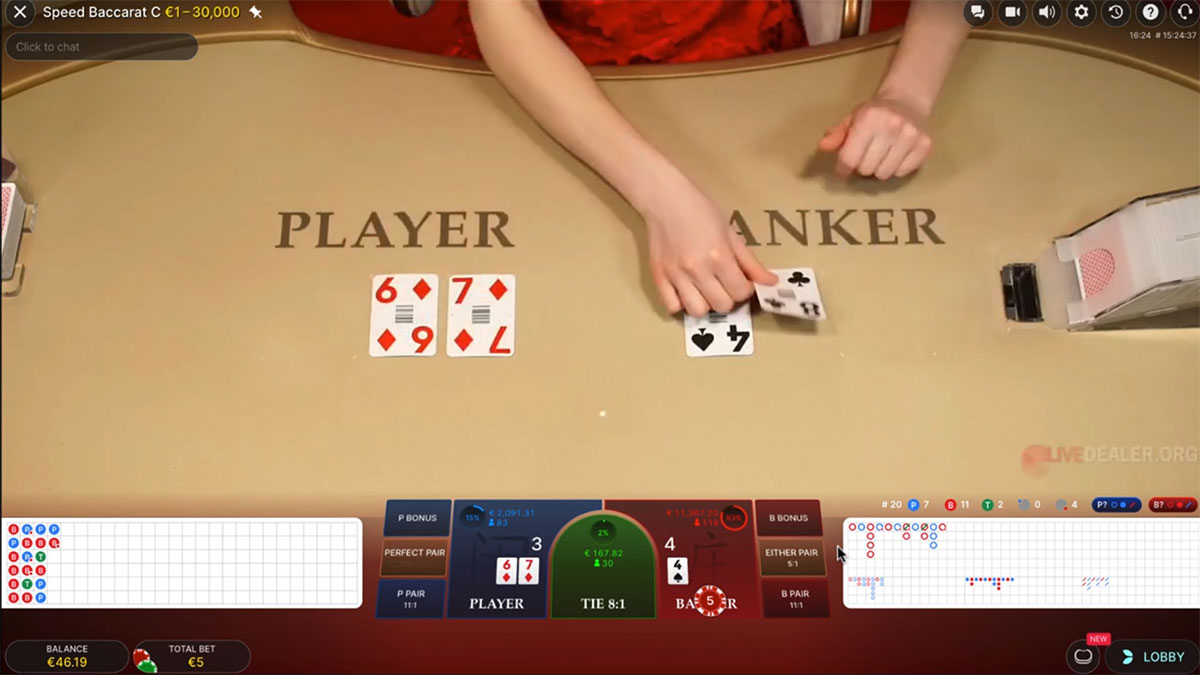 Live Baccarat Karty
