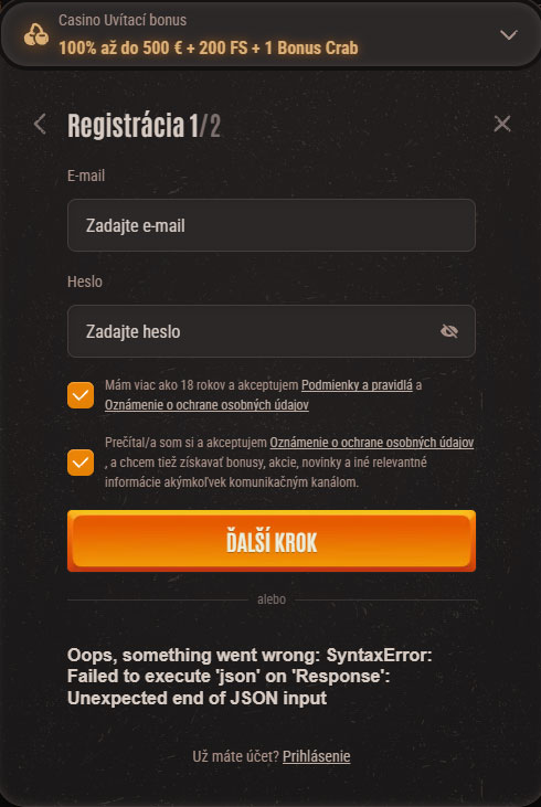 Neon54 Casino Register