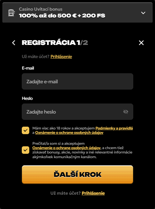 Spinsy Casino Register