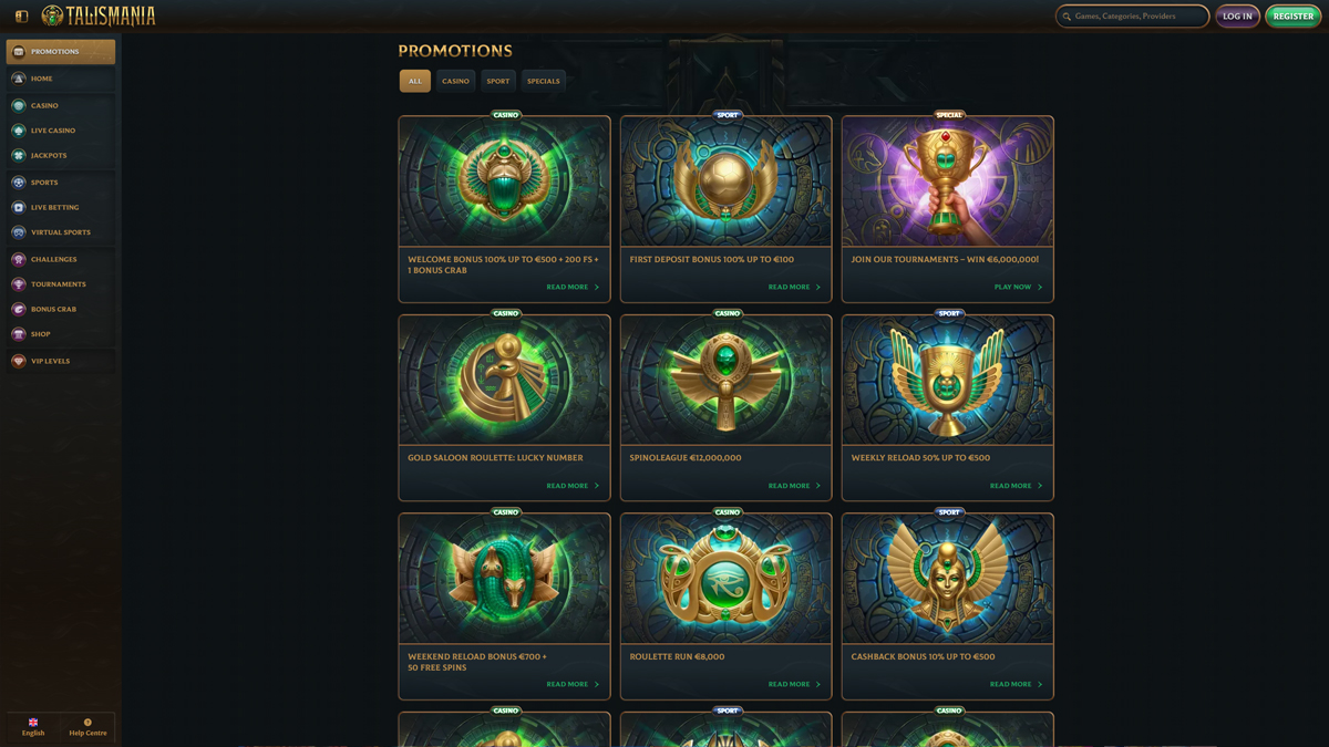 Talismania Casino Bonuses