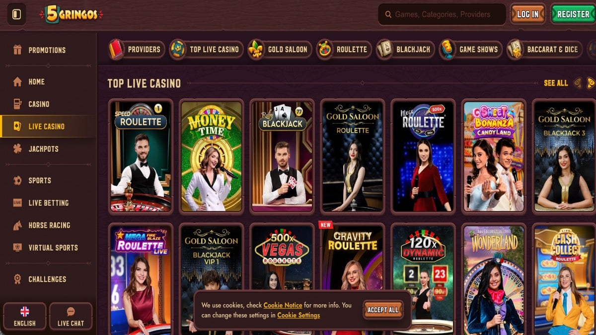 5 Gringos Casino Live Casino