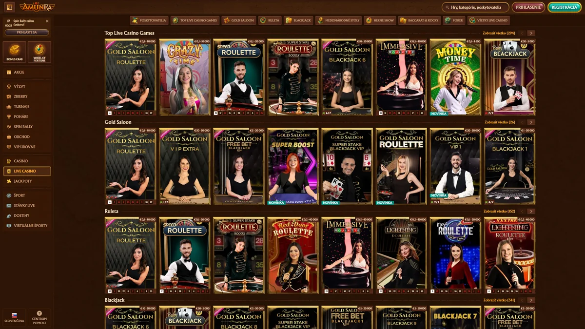 AmunRa Casino Live Casino Games