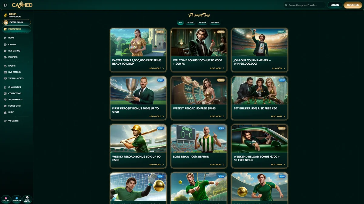 Cashed Casino Bonuses