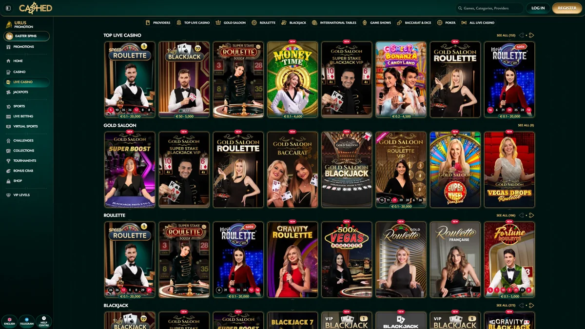 Cashed Casino Live Casino