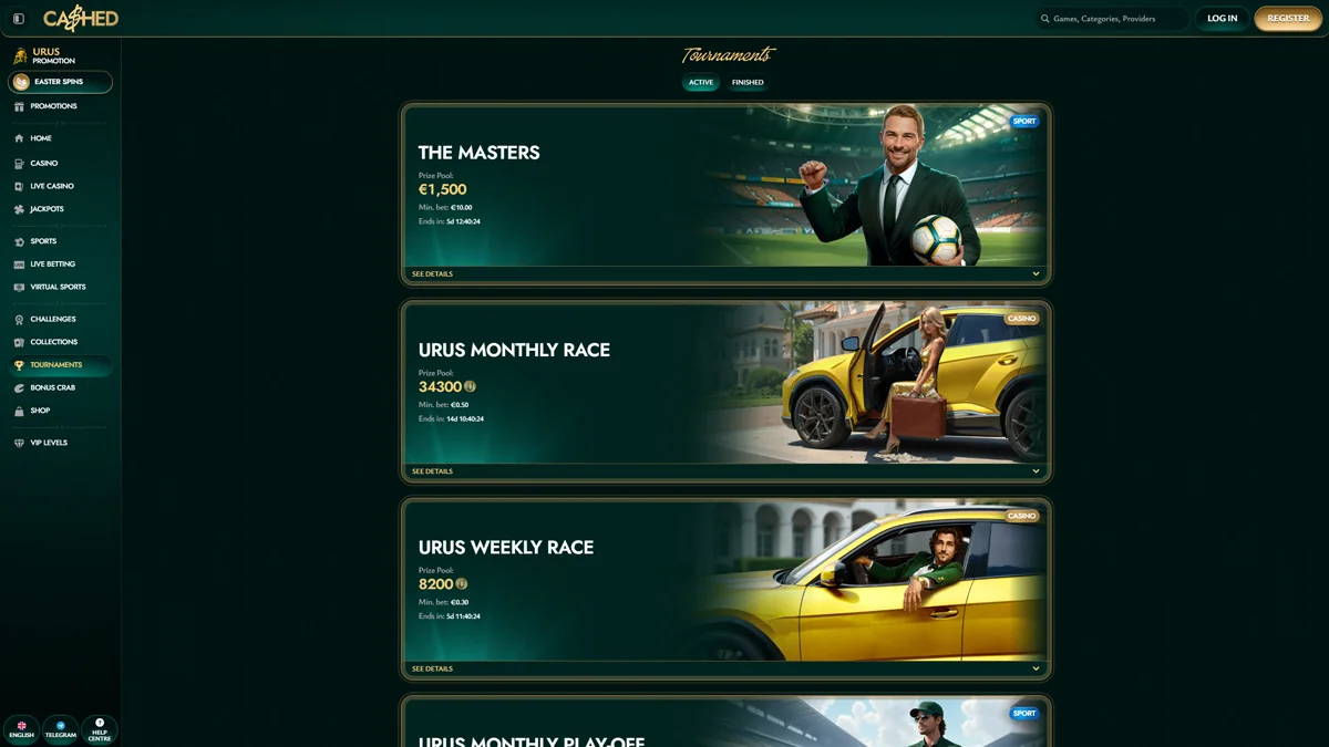 Cashed Casino Tournaments